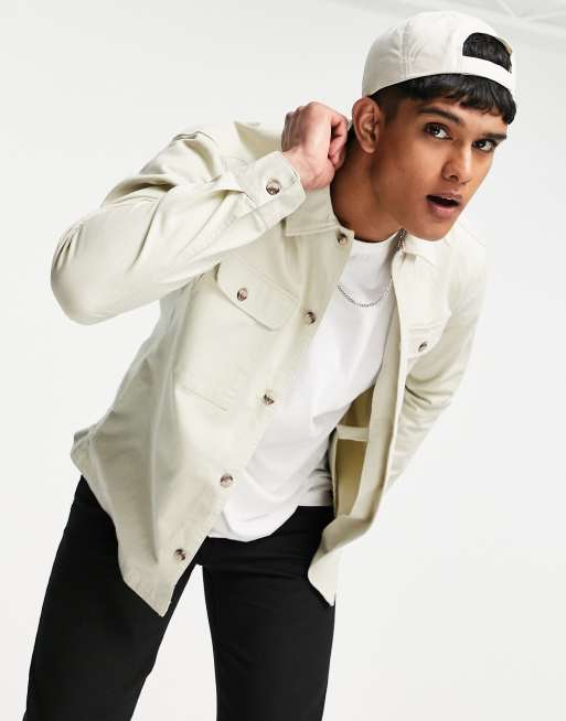 Only & Sons – Hemdjacke in Beige