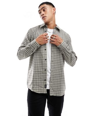 Only & Sons herringbone check shirt in beige  - ASOS Price Checker