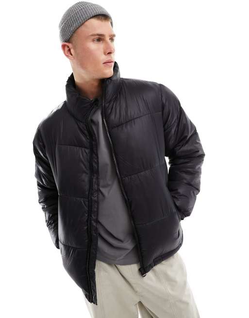 High shine puffer coat online