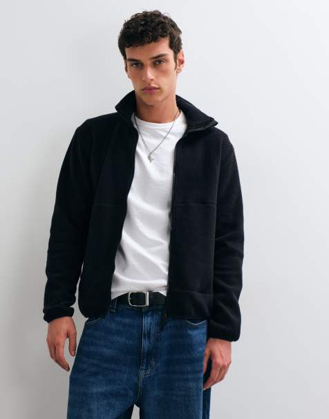 ONLY & SONS high neck fleece in black - view 1