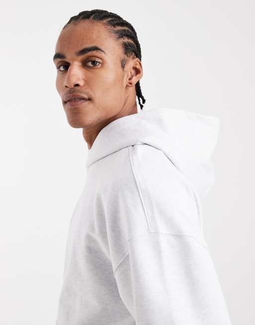 ONLY & SONS – Hochwertiger, schwerer Oversize-Kapuzenpullover in Hellgrau, 400 g/m², Kombiteil, 4 von 5