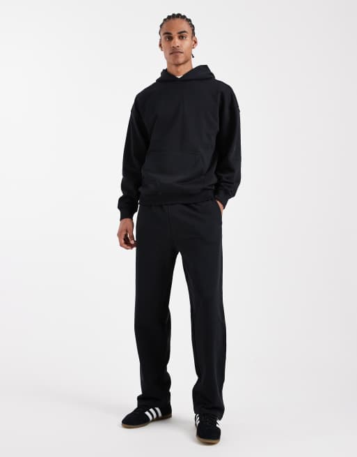 ONLY & SONS – Hochwertiger, schwerer Oversize-Kapuzenpullover in Schwarz, 400 g/m², Kombiteil, 2 von 5