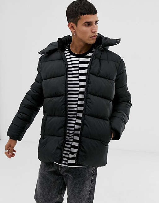 Only & Sons hooded puffer jacket | ASOS