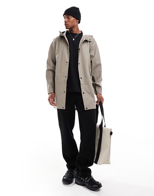 ONLY & SONS hooded rain jacket in beige | ASOS ONLY & SONS hooded rain jacket in beige | ASOS
