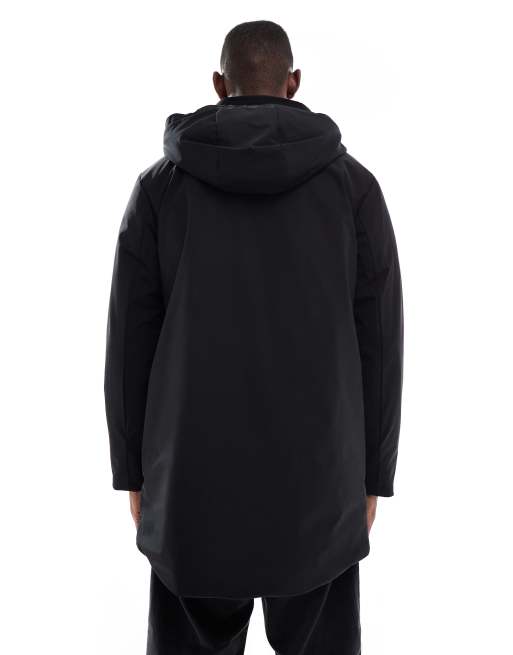ONLY & SONS hooded waterproof parka in black, 3 of 5