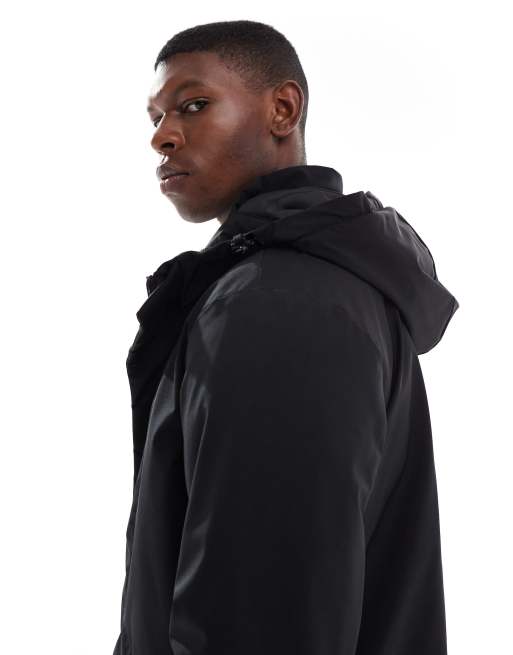 ONLY & SONS hooded waterproof parka in black, 4 of 5