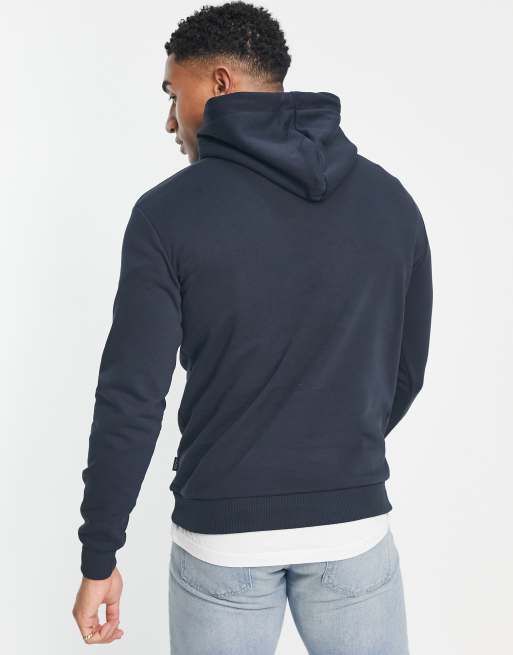 Only & Sons hoodie i slim fit i mörk marinblå, 2 av 4