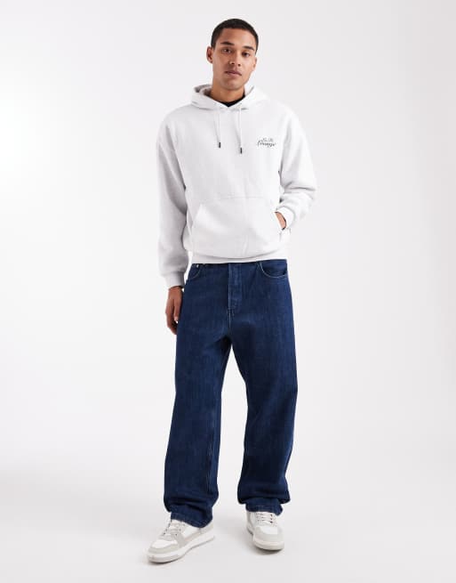 ONLY & SONS - Hoodie met oversized pasvorm en Lofi-print op de achterkant in lichtgrijs, 2 van 5