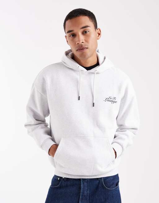 ONLY & SONS - Hoodie met oversized pasvorm en Lofi-print op de achterkant in lichtgrijs, 3 van 5