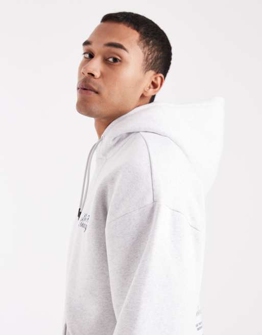 ONLY & SONS - Hoodie met oversized pasvorm en Lofi-print op de achterkant in lichtgrijs, 4 van 5