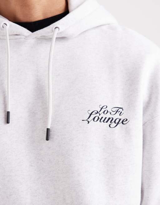 ONLY & SONS - Hoodie met oversized pasvorm en Lofi-print op de achterkant in lichtgrijs, 5 van 5