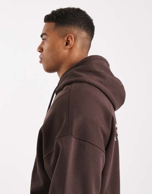 Only & Sons - Hoodie met print in bruin