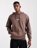 [ONLY & SONS] ONLY & SONS hoodie with creative works print in dark brown 3XL Mulch