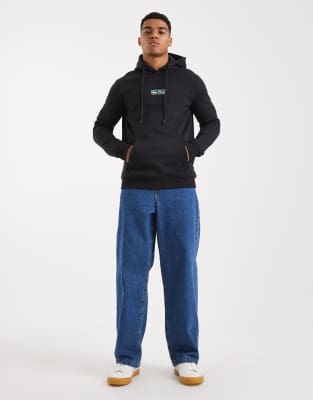 Only & Sons Hoodie With Hike Club Back Print In Black
