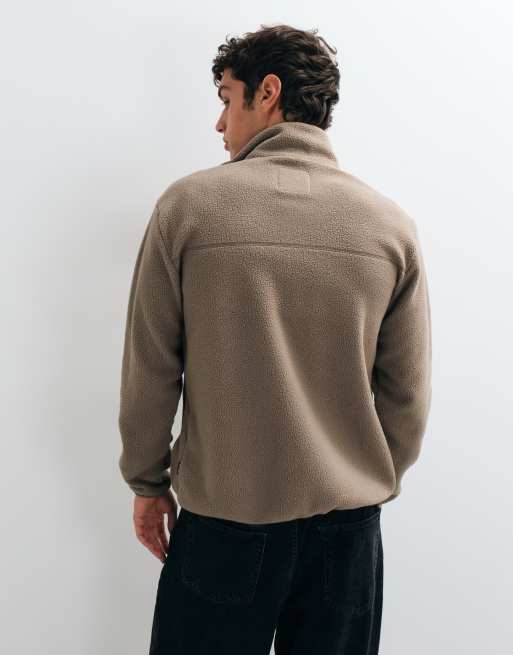ONLY & SONS hoogsluitende fleece in lichtbeige, 4 van 5