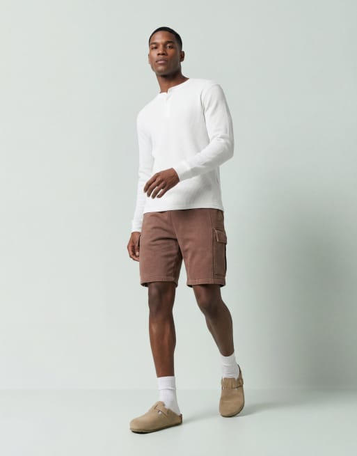 ONLY & SONS - Hvid henley-T-shirt med lange ærmer og vaffeltekstur, 10 af 12