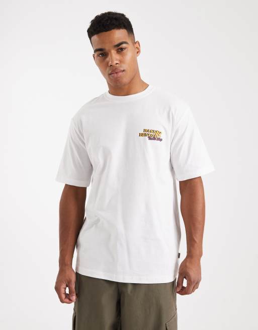 ONLY & SONS - Hvid og oversized T-shirt med 'bass beyond'-print på ryggen, 3 af 5