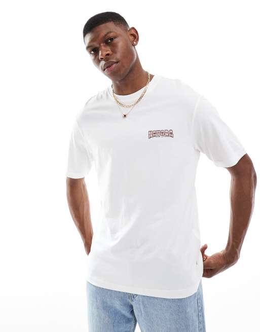 Only & Sons - Hvid og oversized T-shirt med Nevada-print på ryggen, 4 af 4