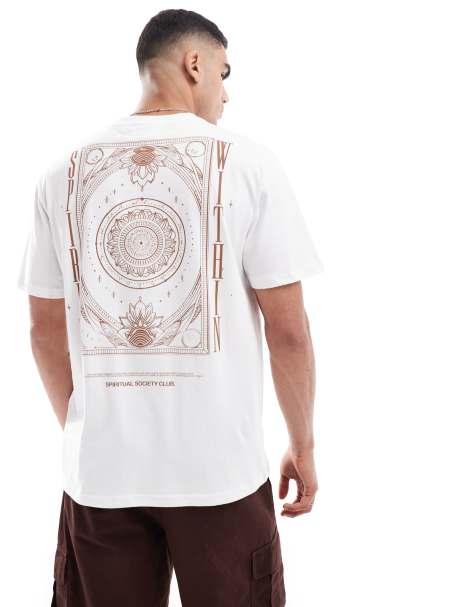 Only & Sons - Hvid og oversized T-shirt med "Spirit"-print på ryggen - view 1