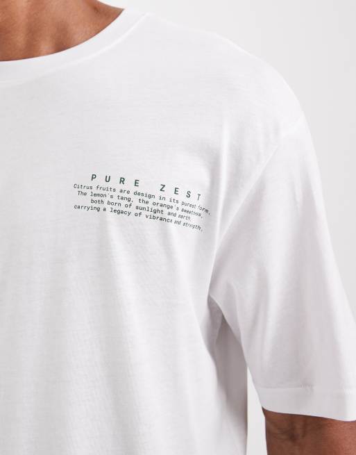ONLY & SONS - Hvid oversized T-shirt med frugtprint på ryggen, 5 af 5