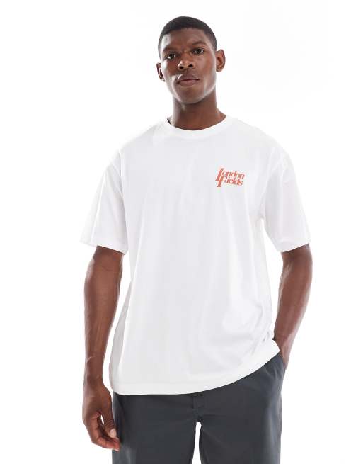 ONLY & SONS - Hvid oversized T-shirt med 'London'-print på ryggen, 2 af 5