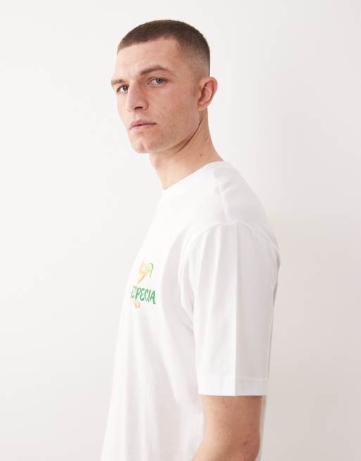 ONLY & SONS - Hvid oversized T-shirt med margarita-print på ryggen, 4 af 5