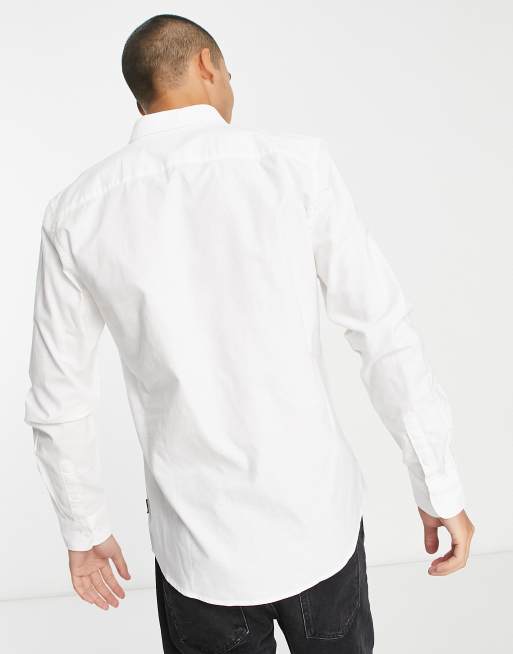 Only & Sons - Hvid oxford-skjorte i slim fit med nedknappet krave, 2 af 4