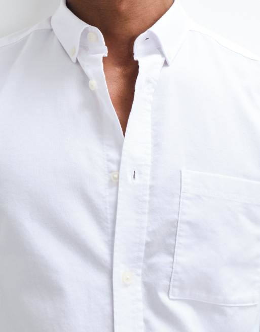 Only & Sons - Hvid oxford-skjorte i slim fit med nedknappet krave, 5 af 5