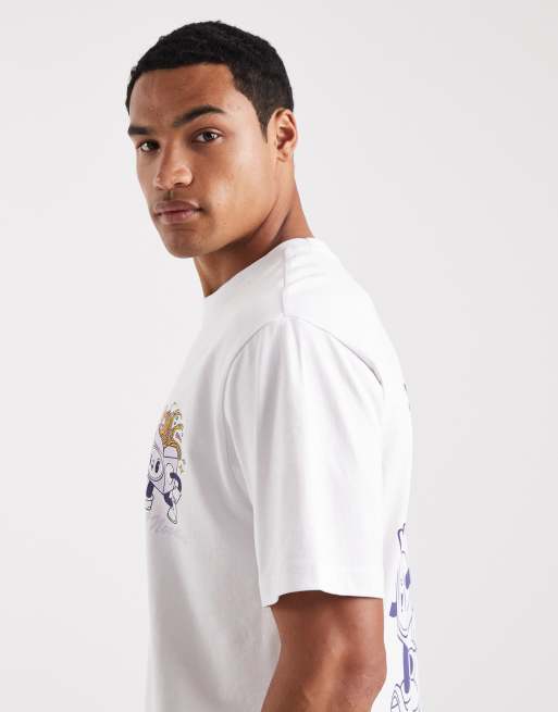 Only & Sons - Hvid T-shirt med afslappet pasform og nudleprint på ryggen, 5 af 5
