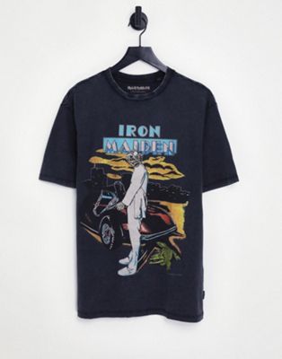Only & Sons Iron Maiden oversize t-shirt with chest and back print in black