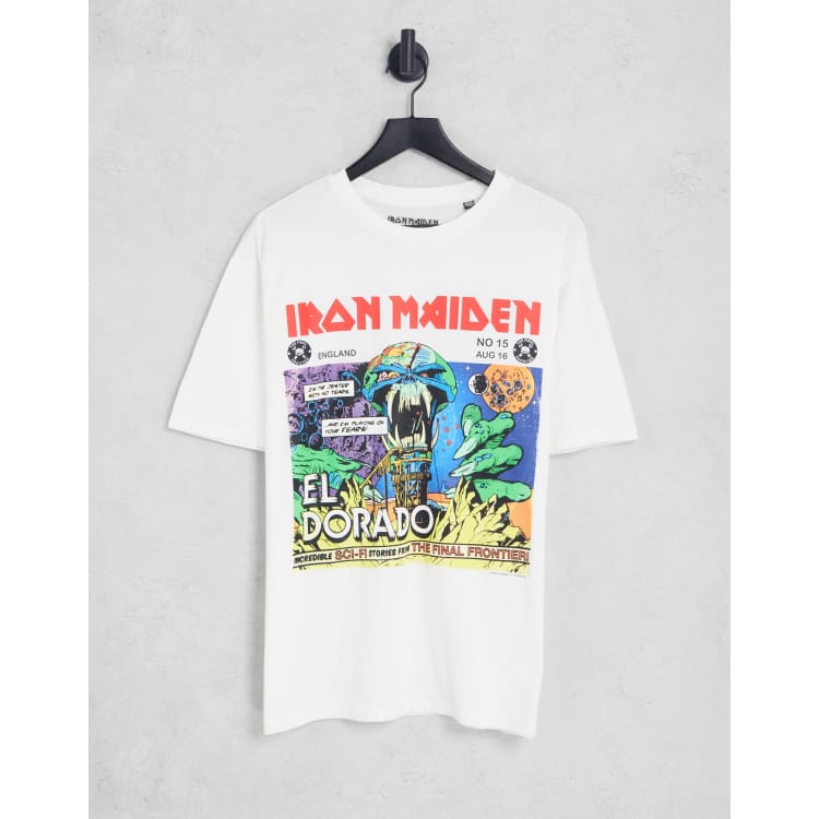 Only & Sons Iron Maiden oversized t-shirt with chest print in