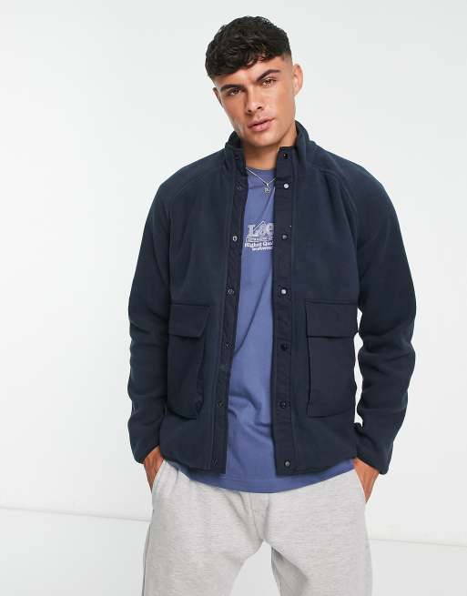 Only & Sons - Jack van fleece met contrasterende zakken in marineblauw