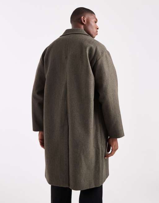 ONLY & Sons - Jas met lange pasvorm, verlaagde schouders en textuur in kaki, 3 van 5