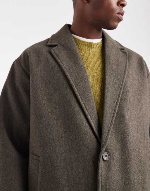 ONLY & Sons - Jas met lange pasvorm, verlaagde schouders en textuur in kaki, 4 van 5