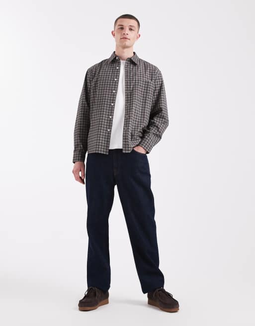 ONLY & SONS – Jasnobrązowa koszula o luźnym kroju w kratkę, 2 z 5