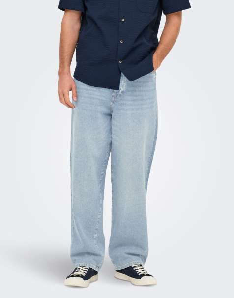 ONLY & SONS Loose-fit jeans in light blue denim