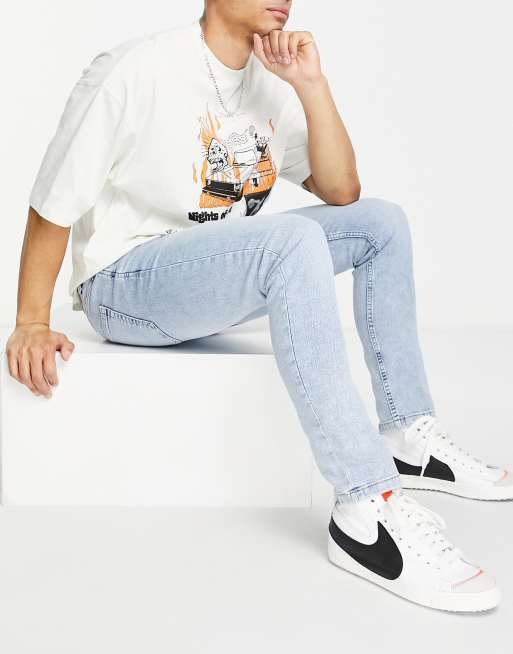 Only & Sons – Jasnoniebieskie jeansy o obcisłym kroju