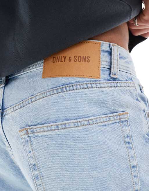 ONLY & SONS – Jasnoniebieskie szorty jeansowe o luźnym kroju , 3 z 5