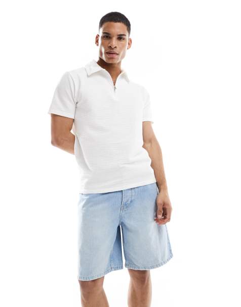 ONLY & SONS loose fit denim short in light blue wash