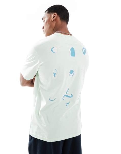 ONLY & SONS – Jasnozielony T-shirt oversize z nadrukiem na plecach - view 1