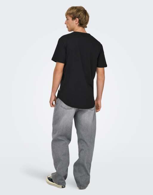 Only & Sons - Jean ample - Gris clair, 2 de 7