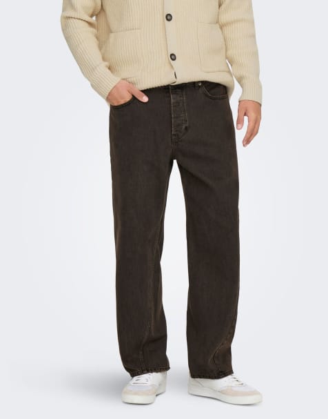 ONLY & SONS - Jean ample - Marron taupe - view 1