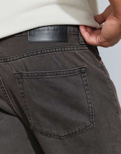 ONLY & SONS jean droit Edge en denim marron délavé, 4 de 5