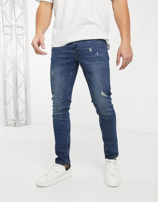 Only & Sons - Jean slim avec abrasions - Bleu foncé, 4 de 4