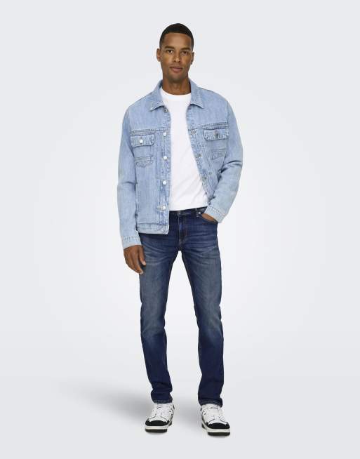 Only & Sons - Jean slim - Bleu foncé