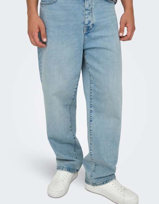 ONLY & SONS - Jeans ampi blu medio, 4 di 7