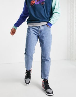 Only & Sons regular tapered crop jeans in blue - ASOS Price Checker