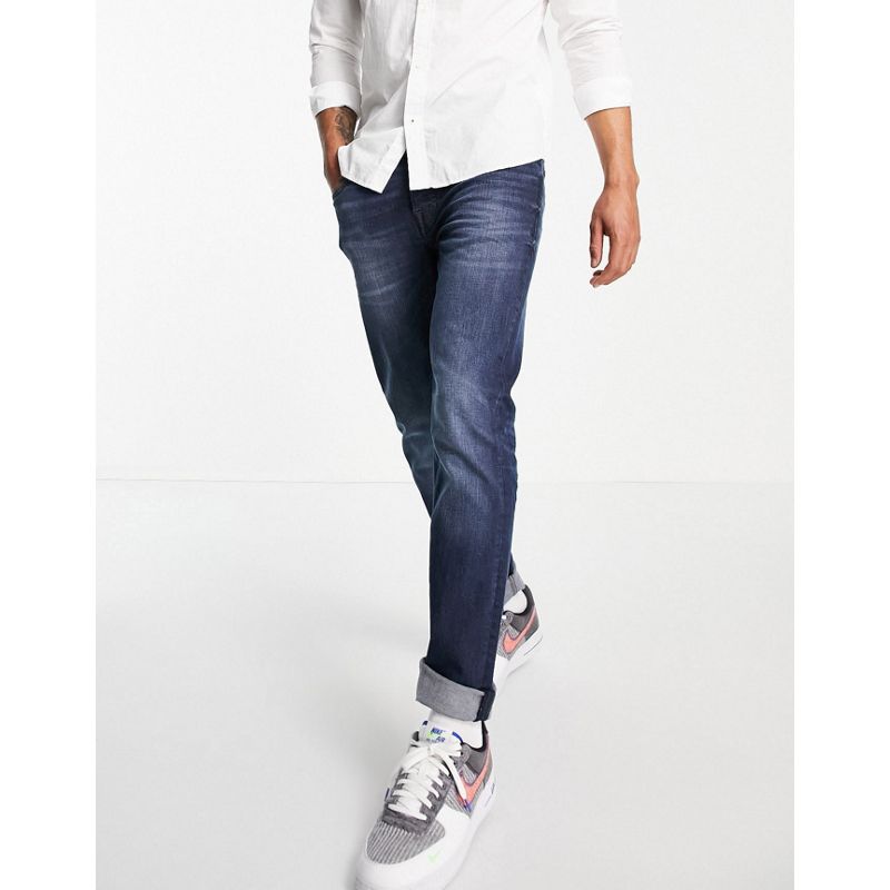 Uomo Jeans Only & Sons - Jeans skinny lavaggio blu con strappi e rammendi