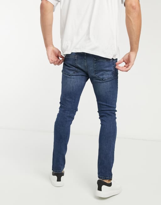 Only & Sons - Jeans slim con abrasioni blu scuro, 2 di 4