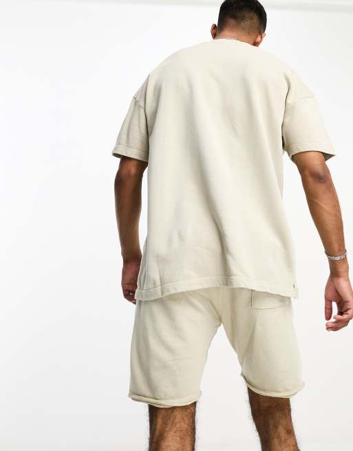 Only & Sons oversized jersey set in washed beige